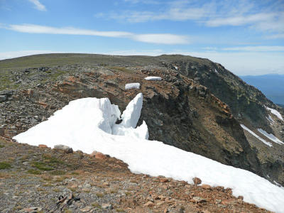Eternal ice on the northern slopes